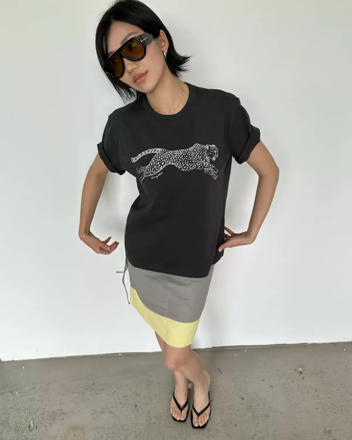 Elle | Vintage Leopard Graphic Cotton T-Shirt