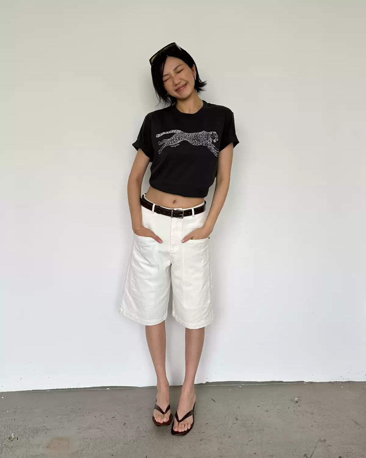Elle | Vintage Leopard Graphic Cotton T-Shirt