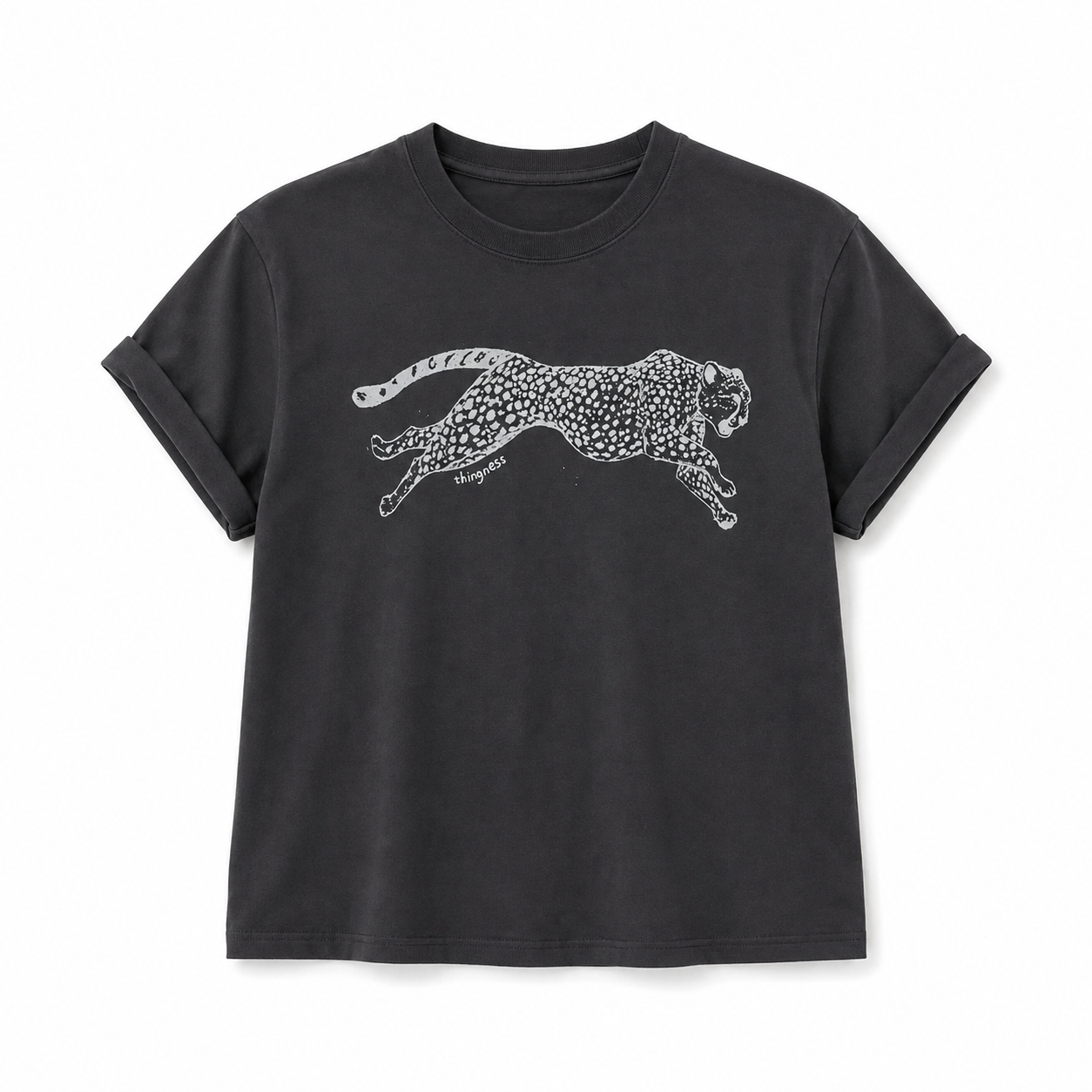 Elle | Vintage Leopard Graphic Cotton T-Shirt