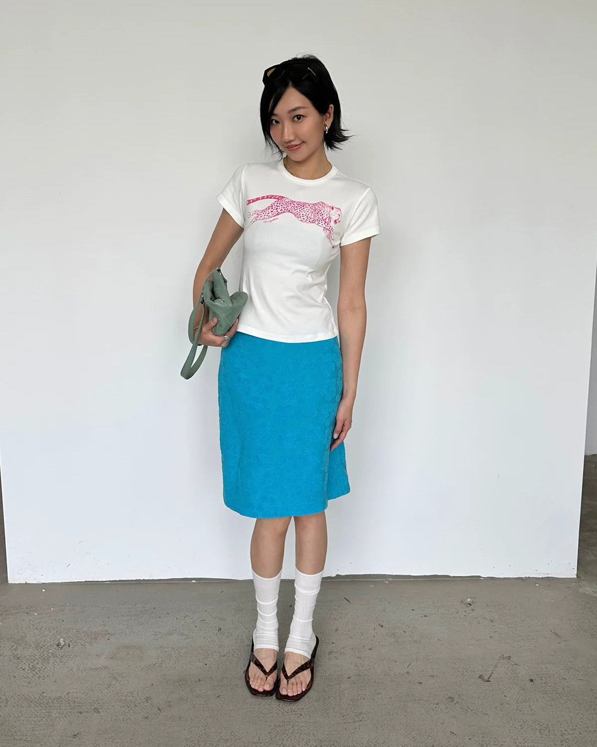 Elle | Vintage Leopard Graphic Cotton T-Shirt