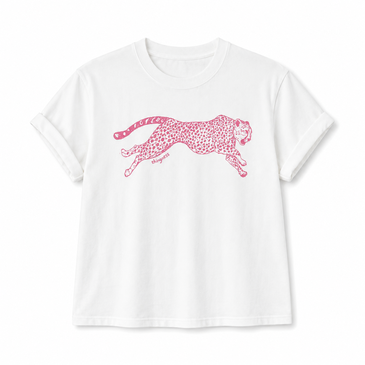 Elle | Vintage Leopard Graphic Cotton T-Shirt