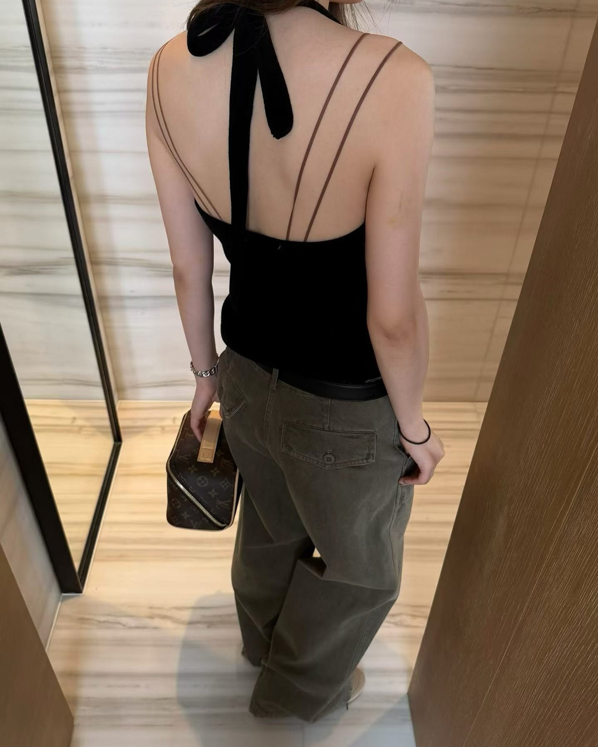 Washed Utility Wide-Leg Pants