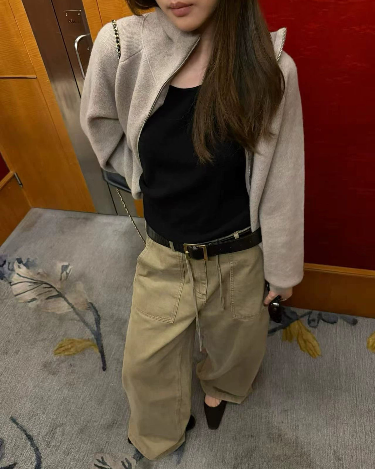 Washed Utility Wide-Leg Pants