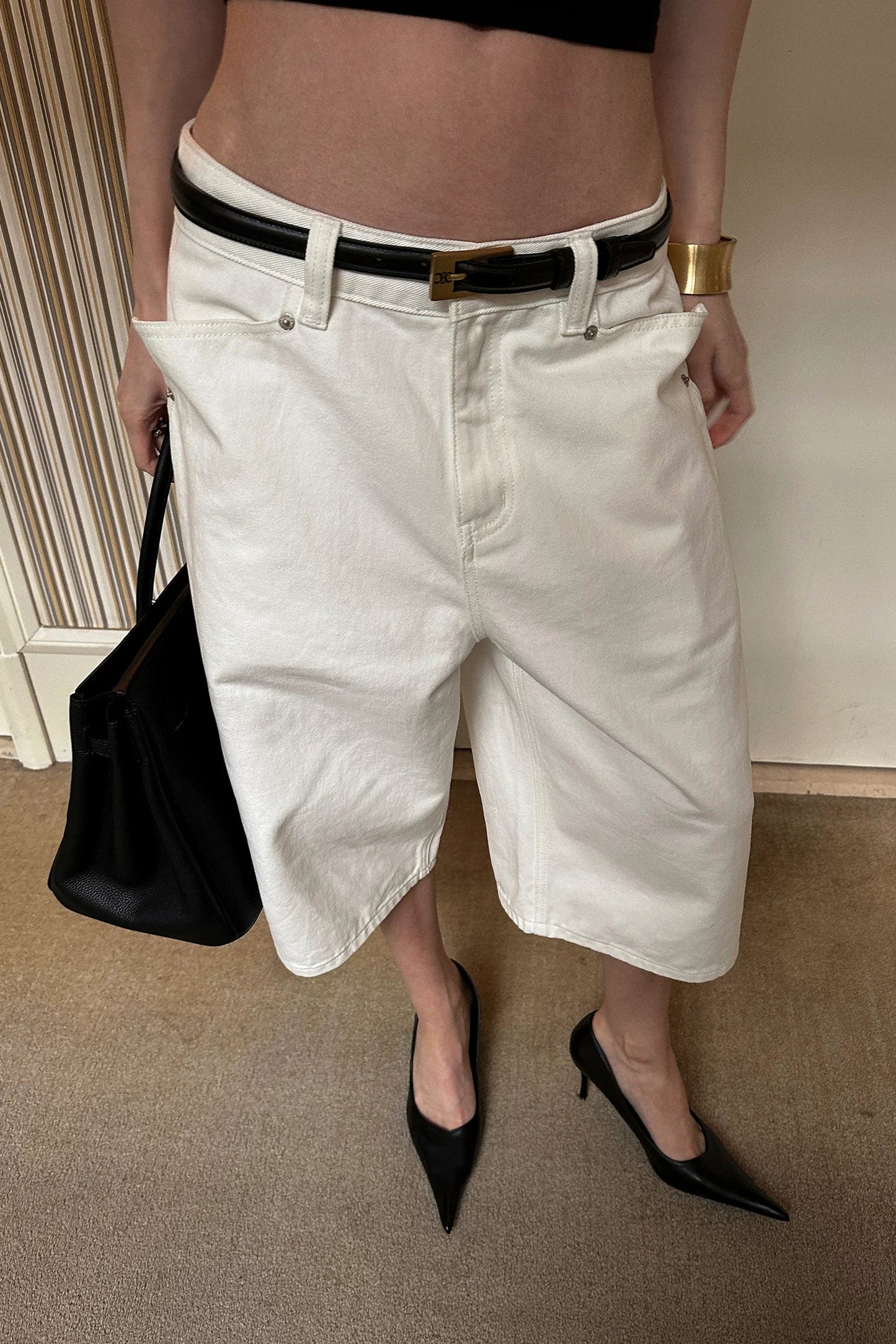 0122stepll | White Low-Rise Wide-Leg Cropped Jeans