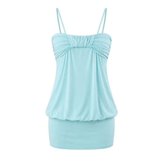 Y2K Ruched Halter Mini Dress